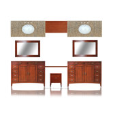 Metropolitan 133" Double Basin Vanity with 36" Adjustable Makeup Table