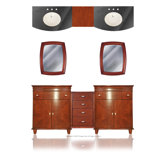 Jasmine 79" Double Basin Vanity with 18" Center Drawer Unit