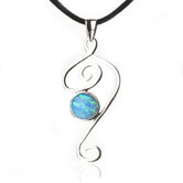 Sterling Silver Blue Opal "Bella" Necklace