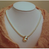 Sterling Silver Freshwater Pearl & Swarovski Crystal "Golden Star" Necklace
