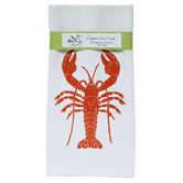 Organic Lobster Block Print Tea Towel