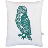 Owl Block Print Squillow Accent Pillow