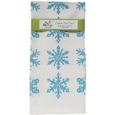 Organic Snowflake All Over Pattern Block Print Tea Towel