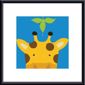 Peek-A-Boo Giraffe by Yuko Lau Metal Framed Art Print