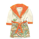 Kids Painted Paisley Hooded Bathrobe