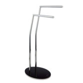 Stand and Push Towel Rack in Stainless Steel / Black