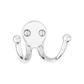 Brass Coat/Hat Hook with Two Horizontal Hooks