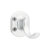 Aluminum Base Single Coat/Hat Hook 2" H with Aluminum Finish