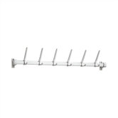 Aluminum Coat Rack with 6 Tall Sliding Hooks