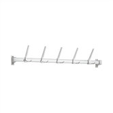 Aluminum Coat Rack with 5 Tall Sliding Hooks