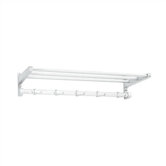 Aluminum Hat & Coat Rack with Shelf and 5 Hooks
