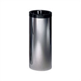 Metal Cylindrical 20" H Trash Receptacle with Black Top Ring