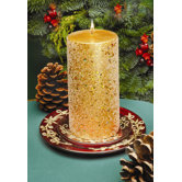 Glitter Pillar Candles (Set of 2)