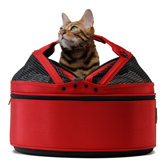 Mini Mobile Pet Bed/Carrier  in Strawberry Red