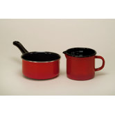 12cm Milchtopf "Rom" aus Emaille mit Ausguss