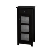 Chesterfield Floor Cabinet with Single Door and Drawer in Dark Espresso