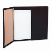 Wood Conference Room Cabinet, Dry Erase/Cork Boards, 48 x 5 x 48, Mahogany