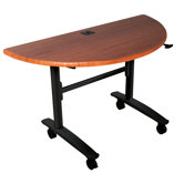 Cherry Lumina Half Round Flip Top Table