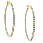Two-tone Diamond Hoop Earrings