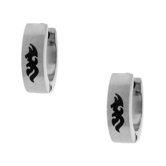 Men's Urban Tribal Design Hoop Earrings