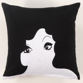 Glamour Girl Pillow in Black