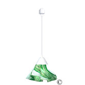 Radiance Lily Track Lighting Pendant with Kelly Green and White Shade