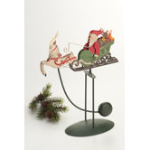 Santa Sleigh Reindeer Balance Scultpure