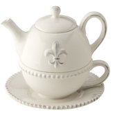 Fleur De Lis Teapot for One Set