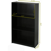 3 Shelf Storage Shelves Cabinet Bookcase Bookshelf