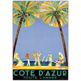 Cote D'Azur by Jean Dumergue, Traditional Canvas Art - 24" x 18"
