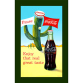 Coca Cola Coke Pause Cactus Stretched Canvas Print