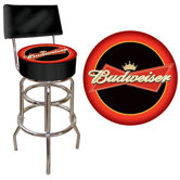 Budweiser Bowtie Padded Bar Stool in Red / Black