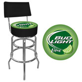Bud Light Lime Padded Bar Stool with Back