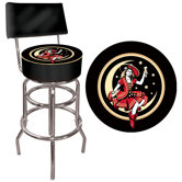 Miller High Life Girl in The Moon Padded Bar Stool with Back