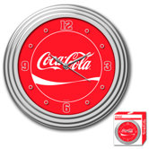 Coca-Cola Clock Ribbon Style in Chrome