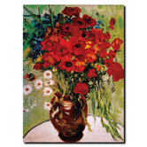 Daisie and Poppies by Vincent Van Gogh, Canvas Art - 32" x 24"
