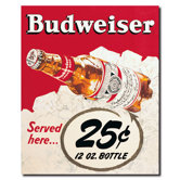 Budweiser Vintage Ad Twenty Five Cents Canvas Art