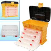 53 Compartment Durable Plastic Storage Tool Box in Yellow