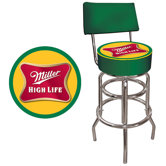 Miller High Life Padded Bar Stool with Back