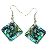Square Abalone Shell Dangle Earrings