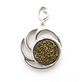 Druzy Sterling Silver Round Pendant