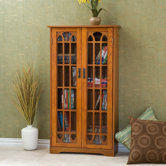 Oak Windowpane Media Cabinet