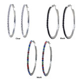 Extra Large Crystal Hoop Earrings