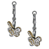 Two-tone Crystal Double Butterfly Earrings