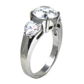 Round - Heart Cubic Zirconia Engagement Ring