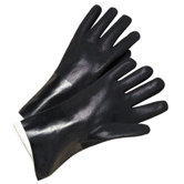 PVC Coated Gloves - 2433 12" black pvc finish jersey lined