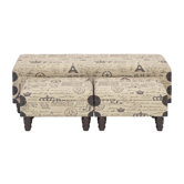 Handcrafted Wood and Fabric Bench