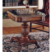 Heritage Antique Pedestal Game Table