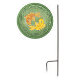 Green Fish Birdbath