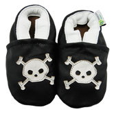 Skull and Crossbones Soft Sole Leather Baby Shoes